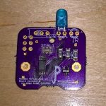 The first assembly attempt, with an LED also, for testing--I have no picture with just the SMD components for some reason.
