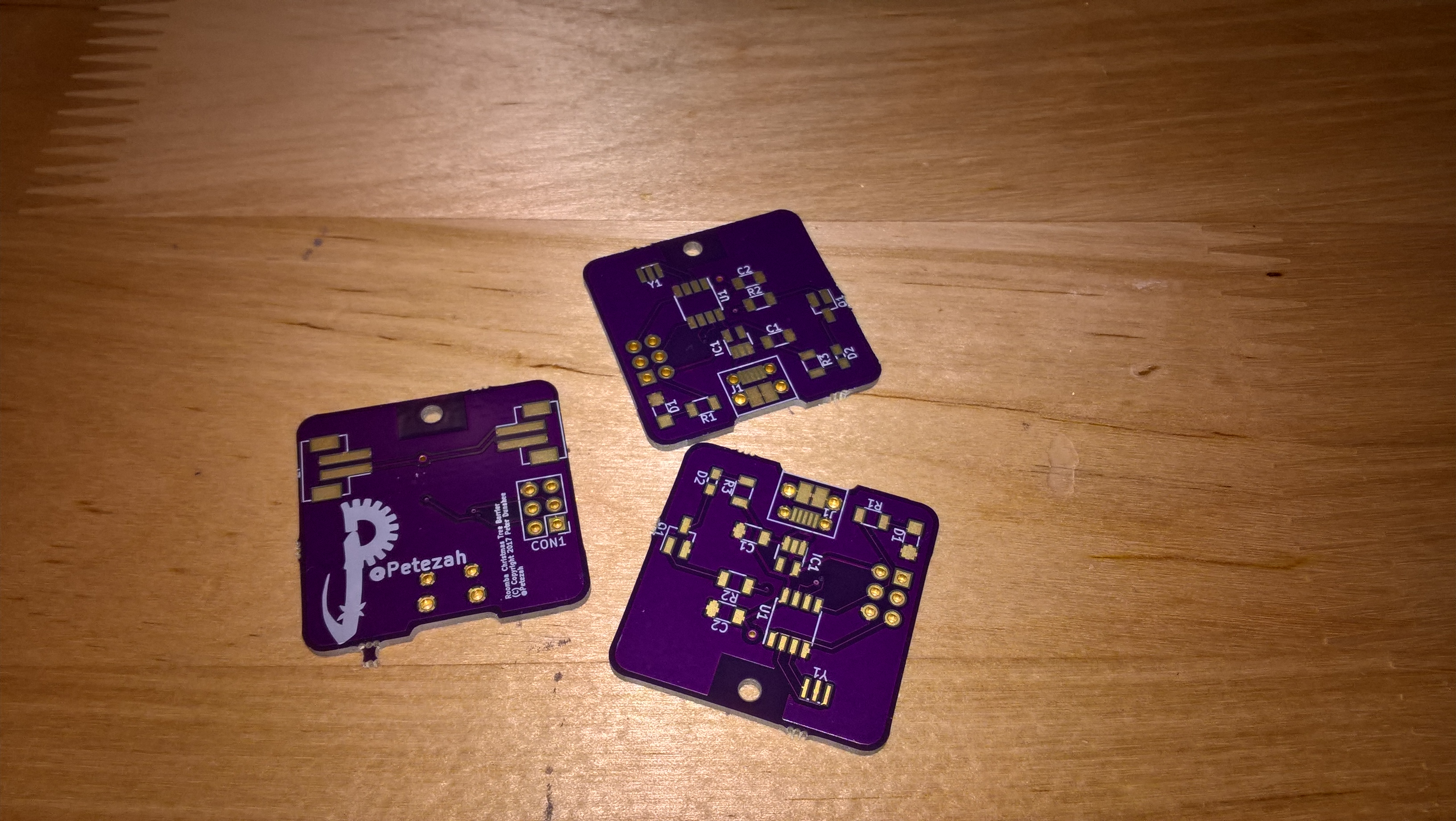 Roomba Christmas tree barrier PCBs from OSH Park